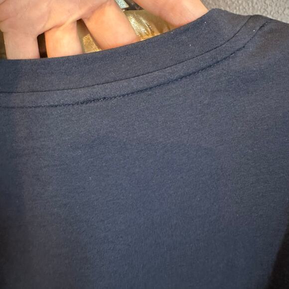 NWT, Michael Kors Women’s Size Large & XL Navy Tee w/Double Ruffle Sleeves, K627 - Picture 11 of 17